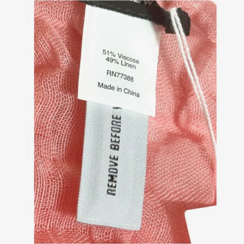 Vintage Y2K J.Crew Pink‎ Ombre Fringe Scarf NWT Crinkle Wrap Shawl